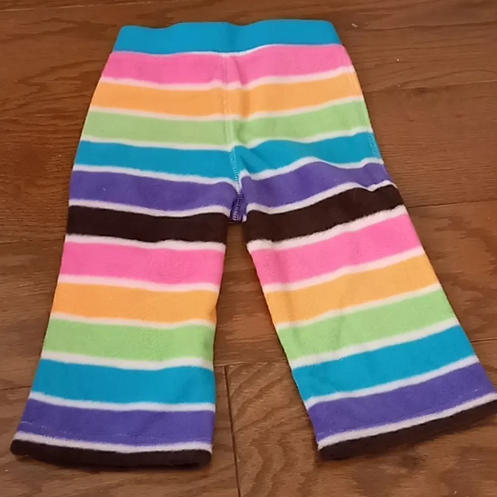 Multicolor striped fleece pants